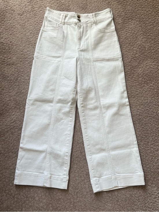 Pilcro Denim - Pilcro White Wide-Leg High-Rise Jeans